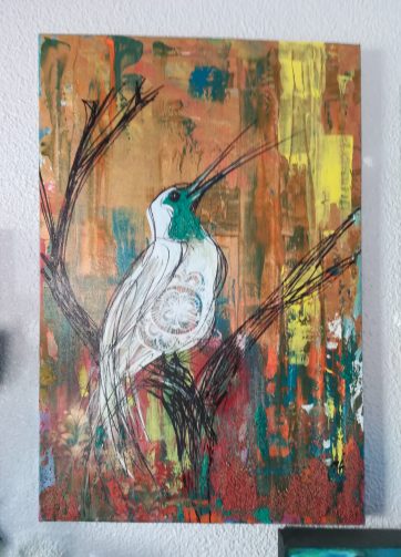 bell bird - Acrylic on Canvas, 60 x 40 cm