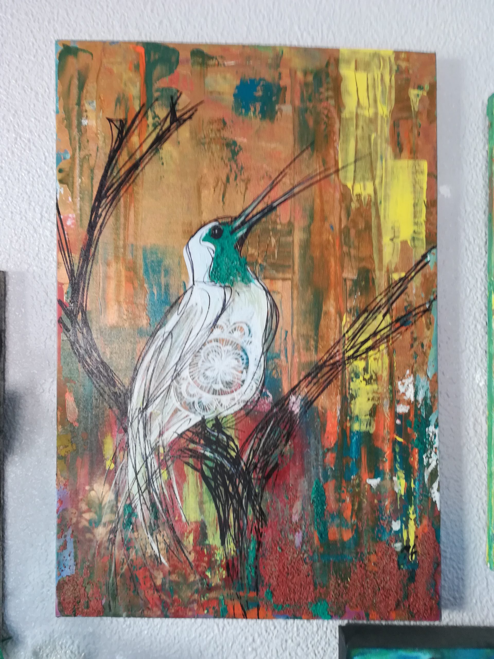 bell bird - Acrylic on Canvas, 60 x 40 cm