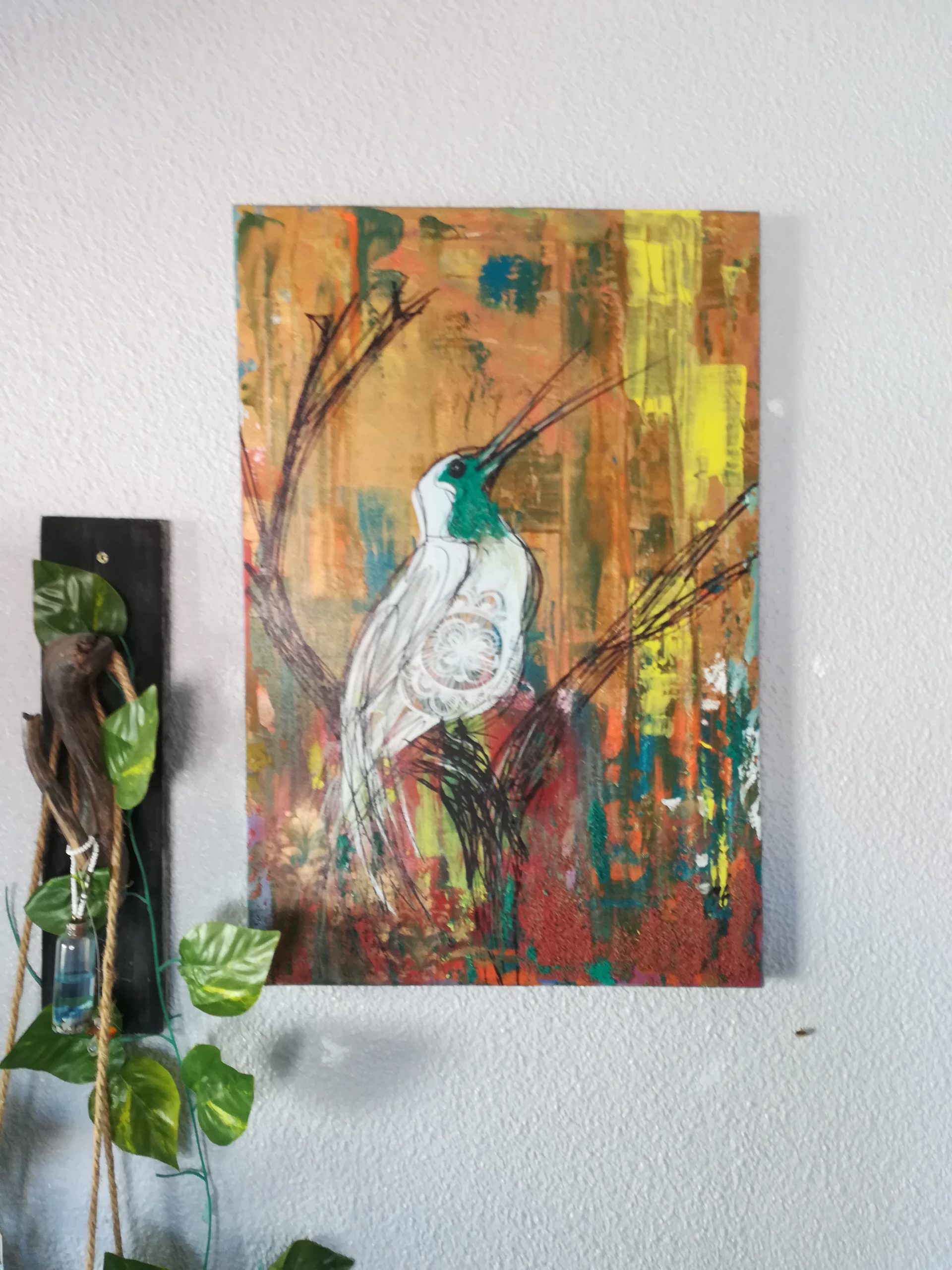 bell bird - Acrylic on Canvas, 60 x 40 cm - Imagen 2