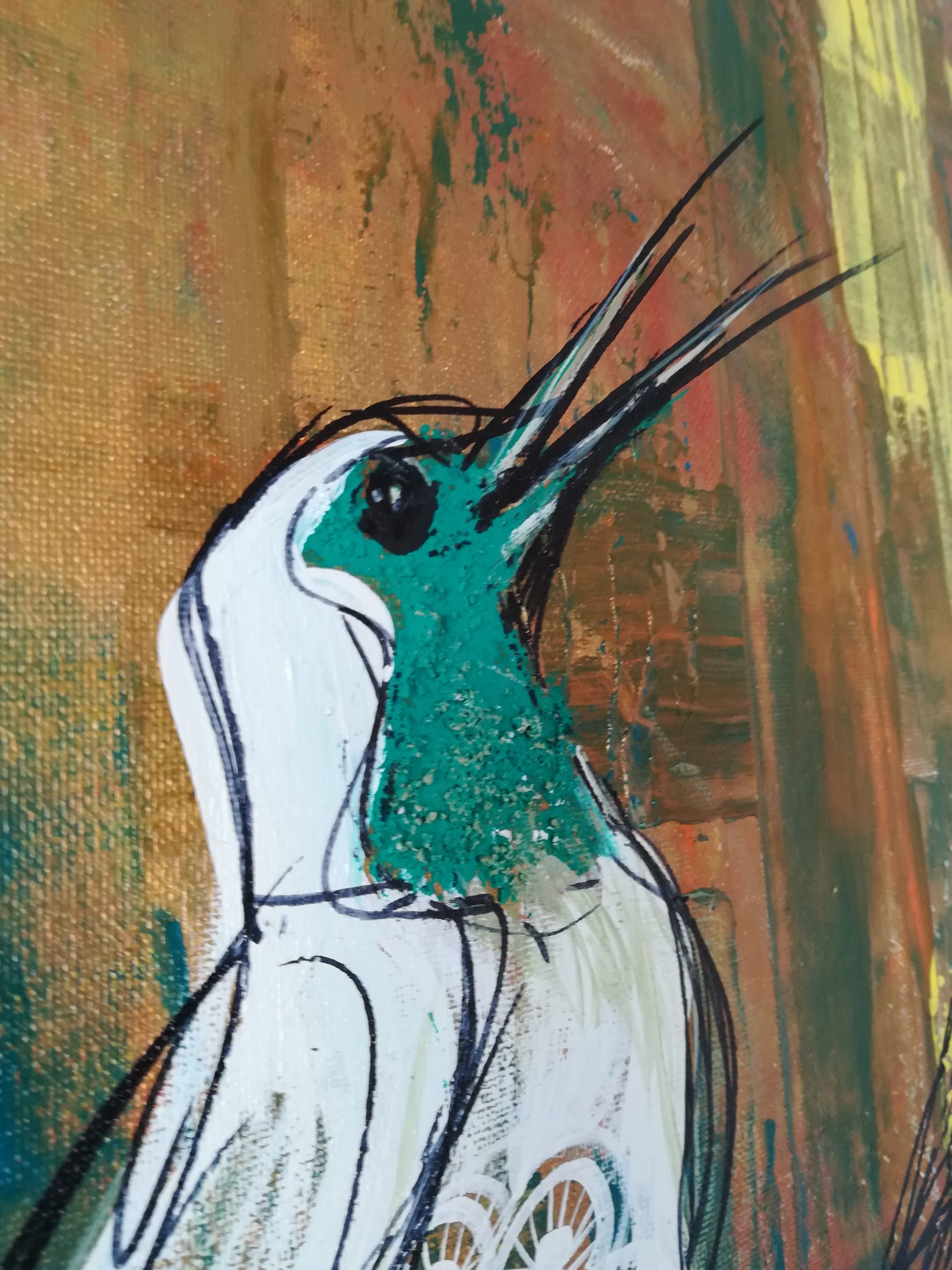 bell bird - Acrylic on Canvas, 60 x 40 cm - Imagen 5