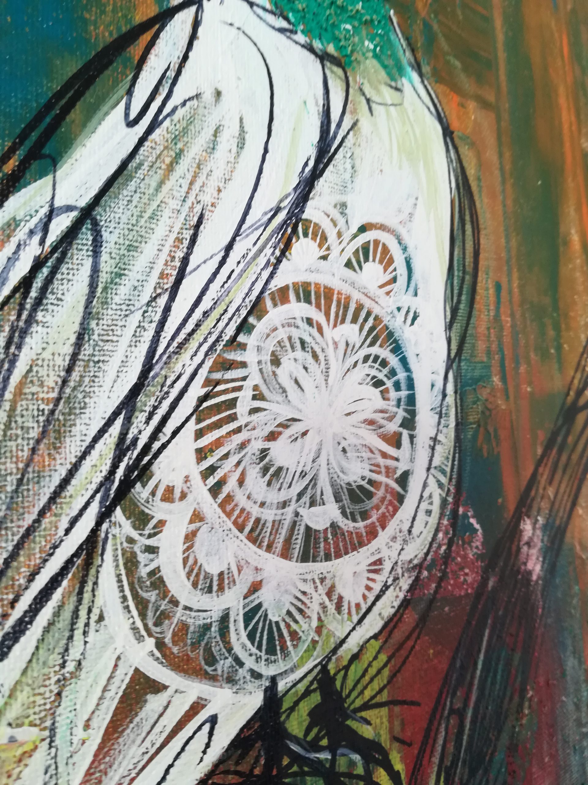 bell bird - Acrylic on Canvas, 60 x 40 cm - Imagen 6